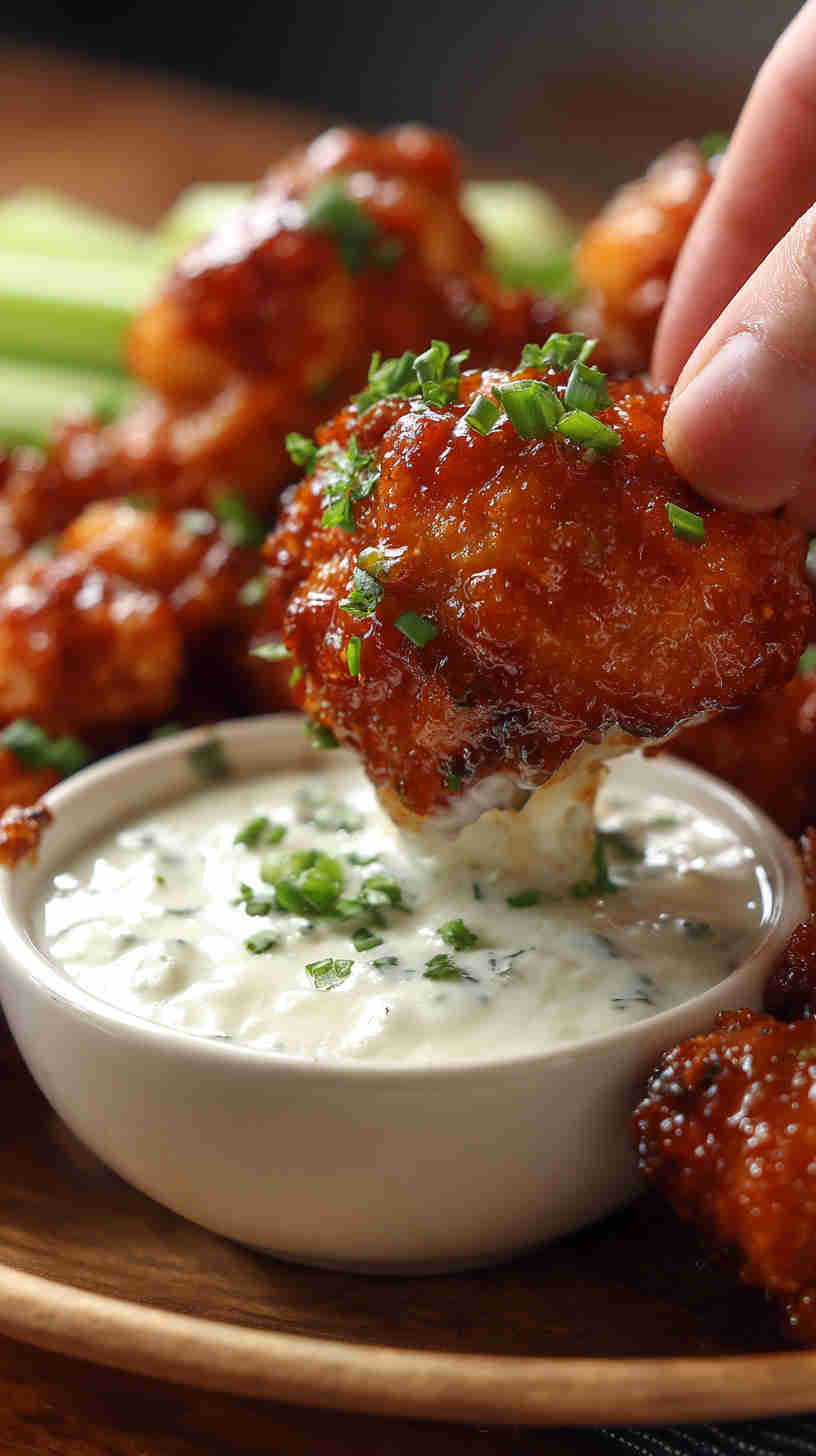 Slow Cooker Buffalo Cauliflower Bites