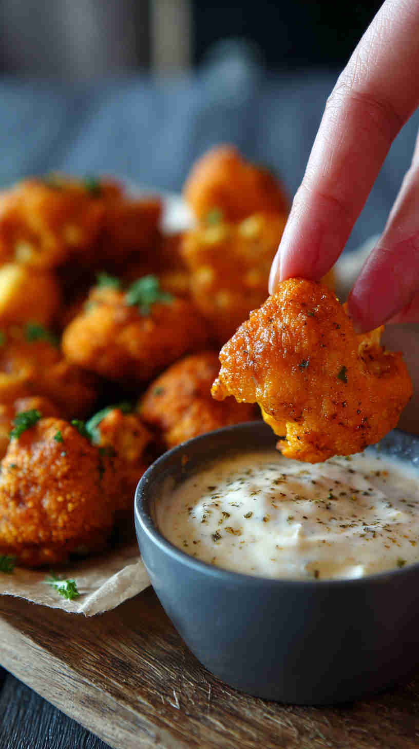 Slow Cooker Buffalo Cauliflower Bites
