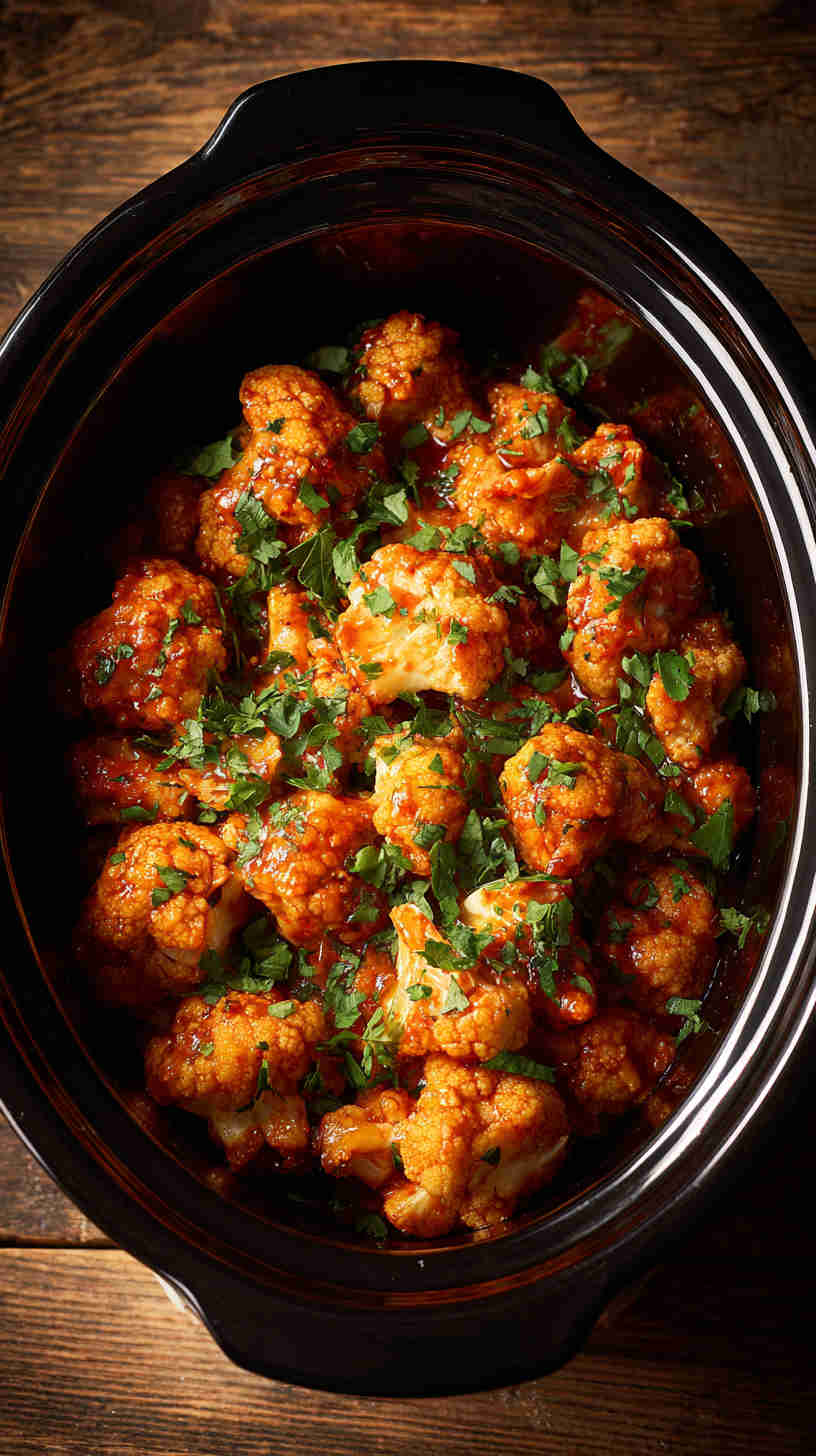 Slow Cooker Buffalo Cauliflower Bites