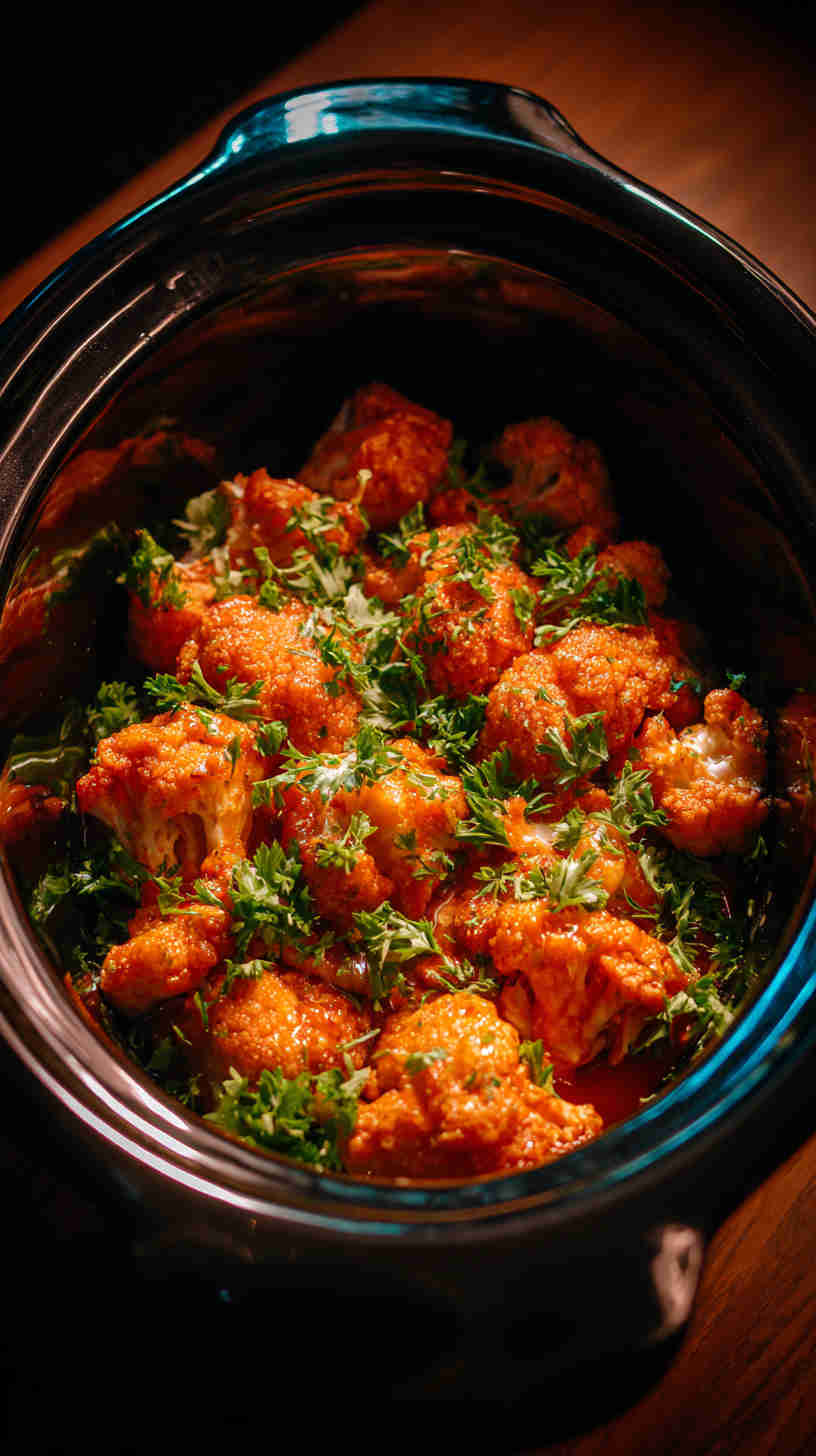 Slow Cooker Buffalo Cauliflower Bites