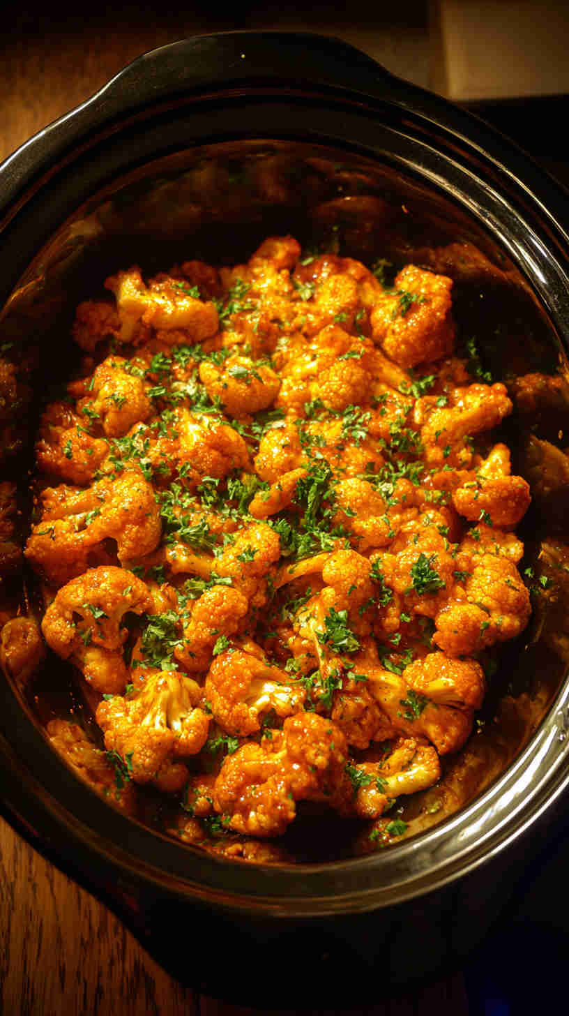 Slow Cooker Buffalo Cauliflower Bites