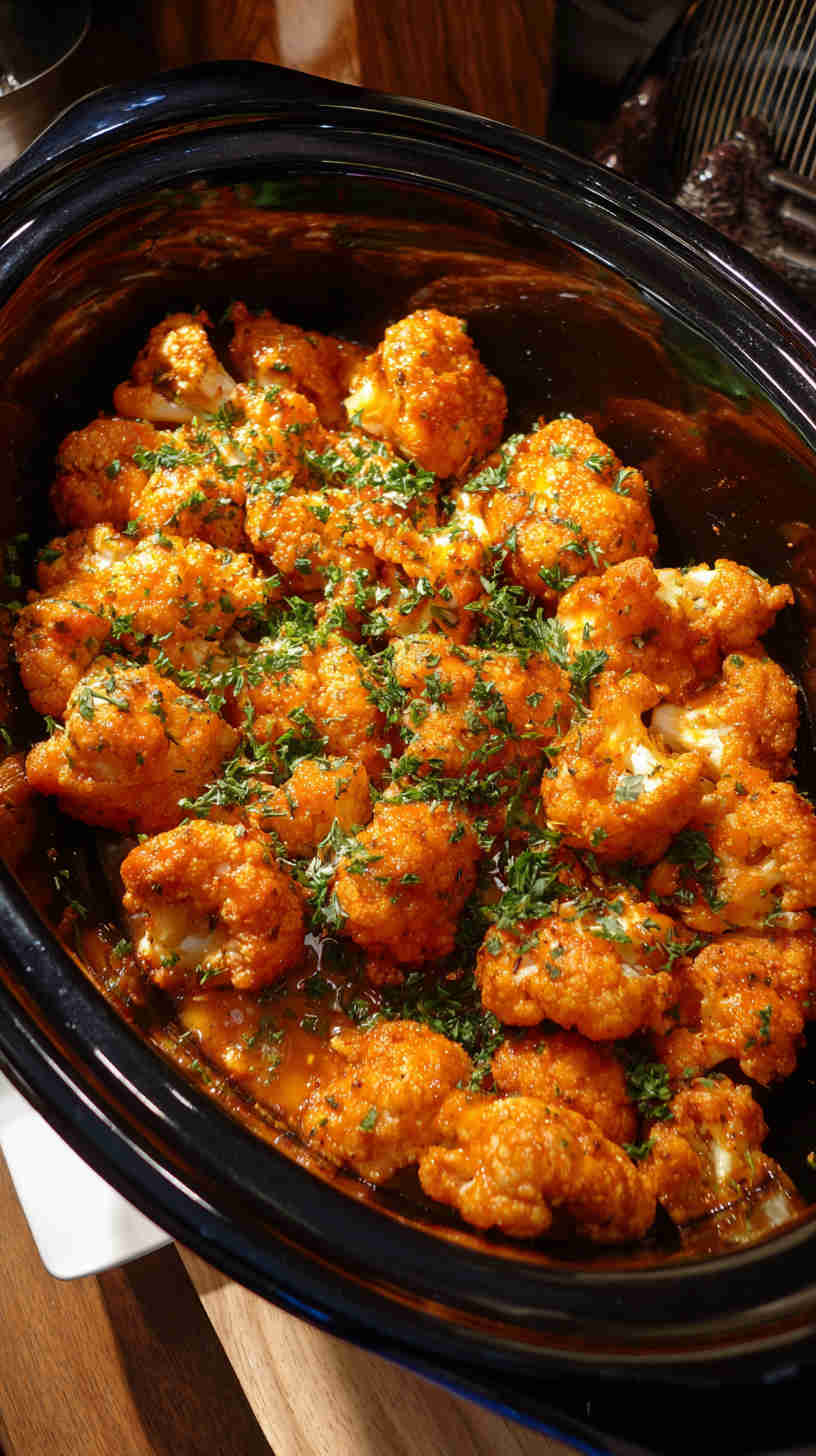 Slow Cooker Buffalo Cauliflower Bites