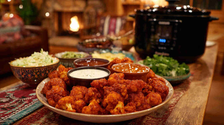 Slow Cooker Buffalo Cauliflower Bites