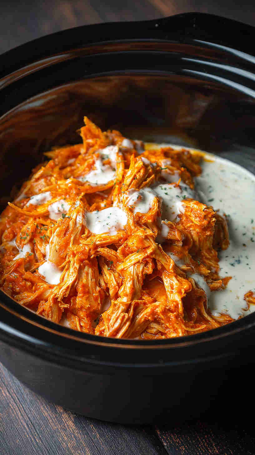 Slow Cooker Buffalo Chicken Taco Filling