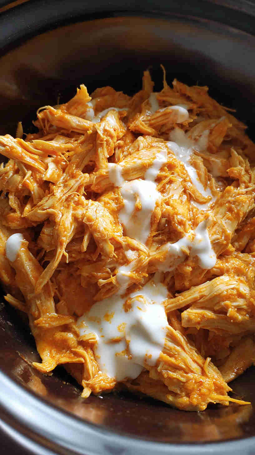 Slow Cooker Buffalo Chicken Taco Filling