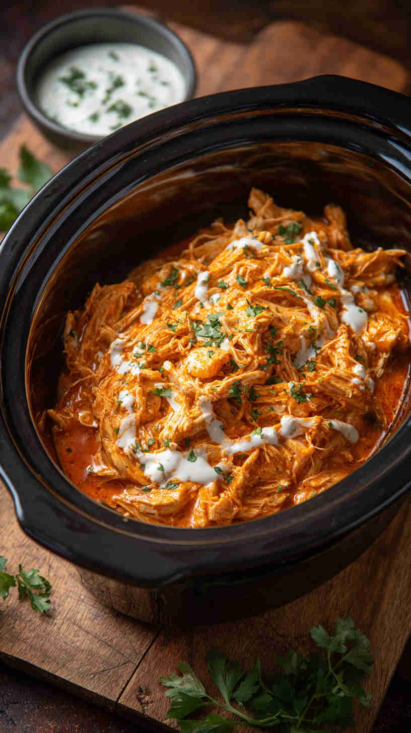 Slow Cooker Buffalo Chicken Taco Filling