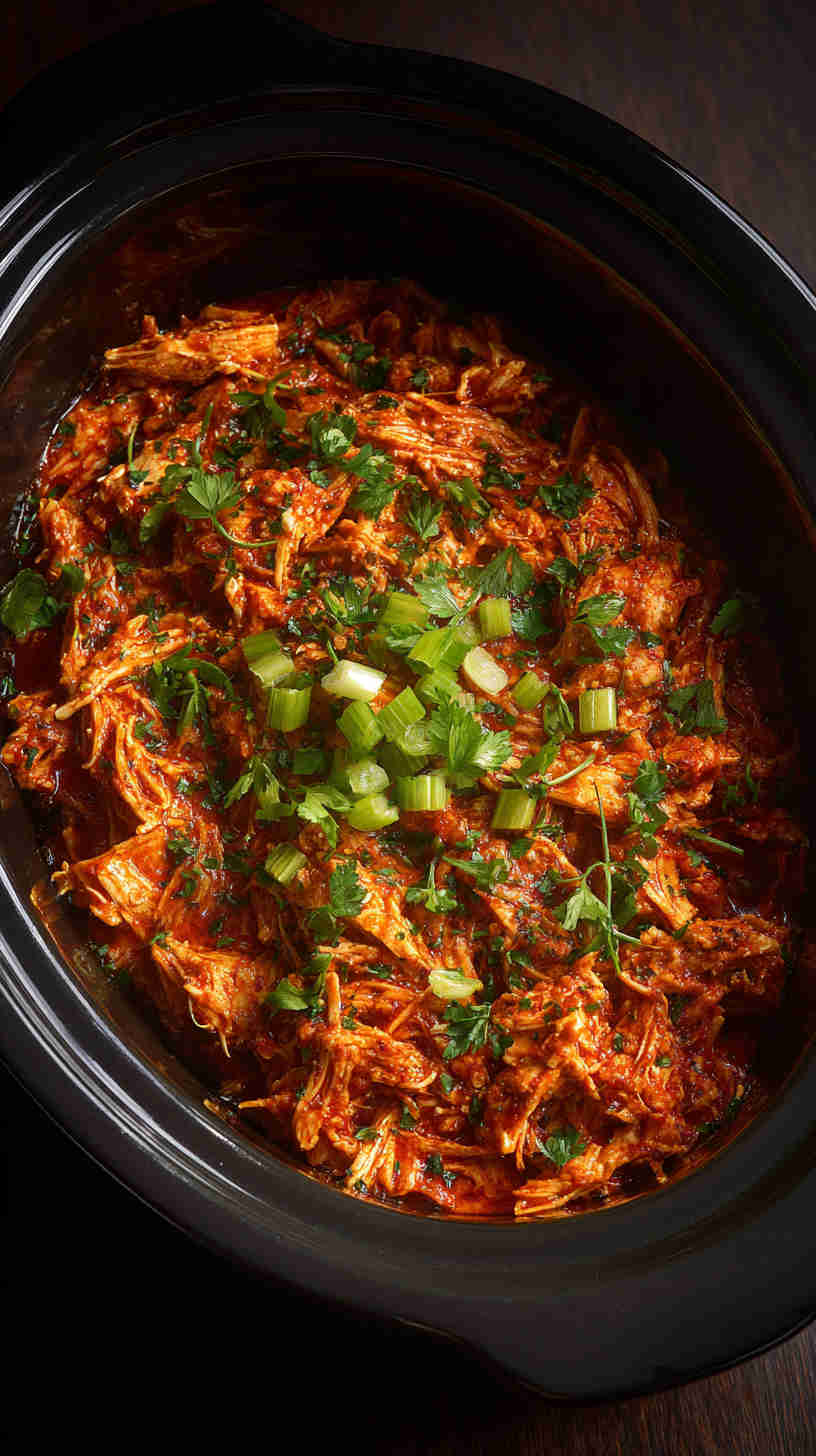 Slow Cooker Buffalo Pulled Chicken