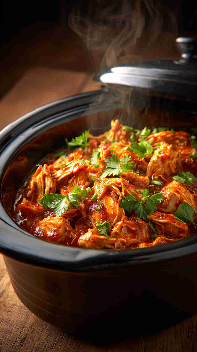 Slow Cooker Buffalo Pulled Chicken