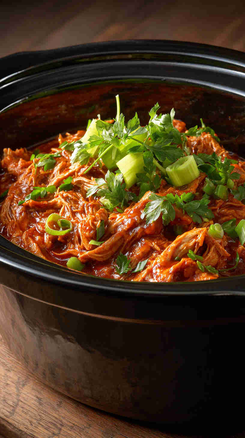 Slow Cooker Buffalo Pulled Chicken