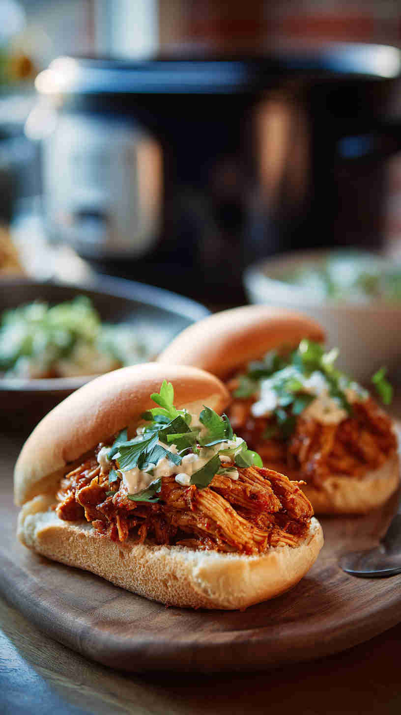 Slow Cooker Buffalo Pulled Chicken