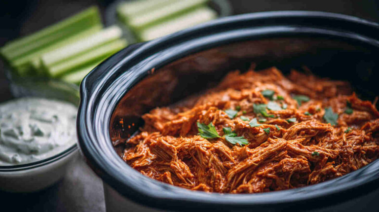 Slow Cooker Buffalo Pulled Chicken