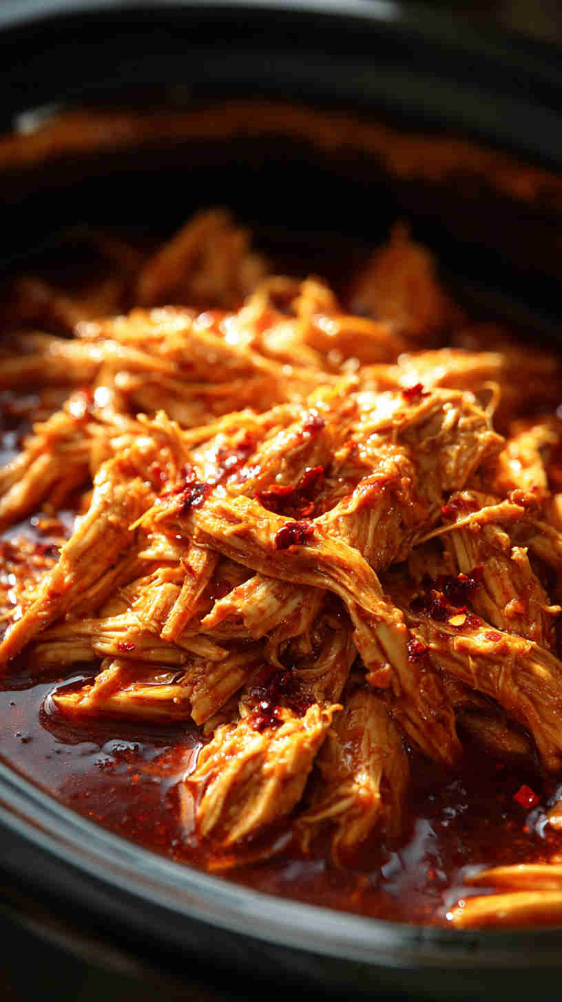 Slow Cooker Buffalo Pulled Chicken