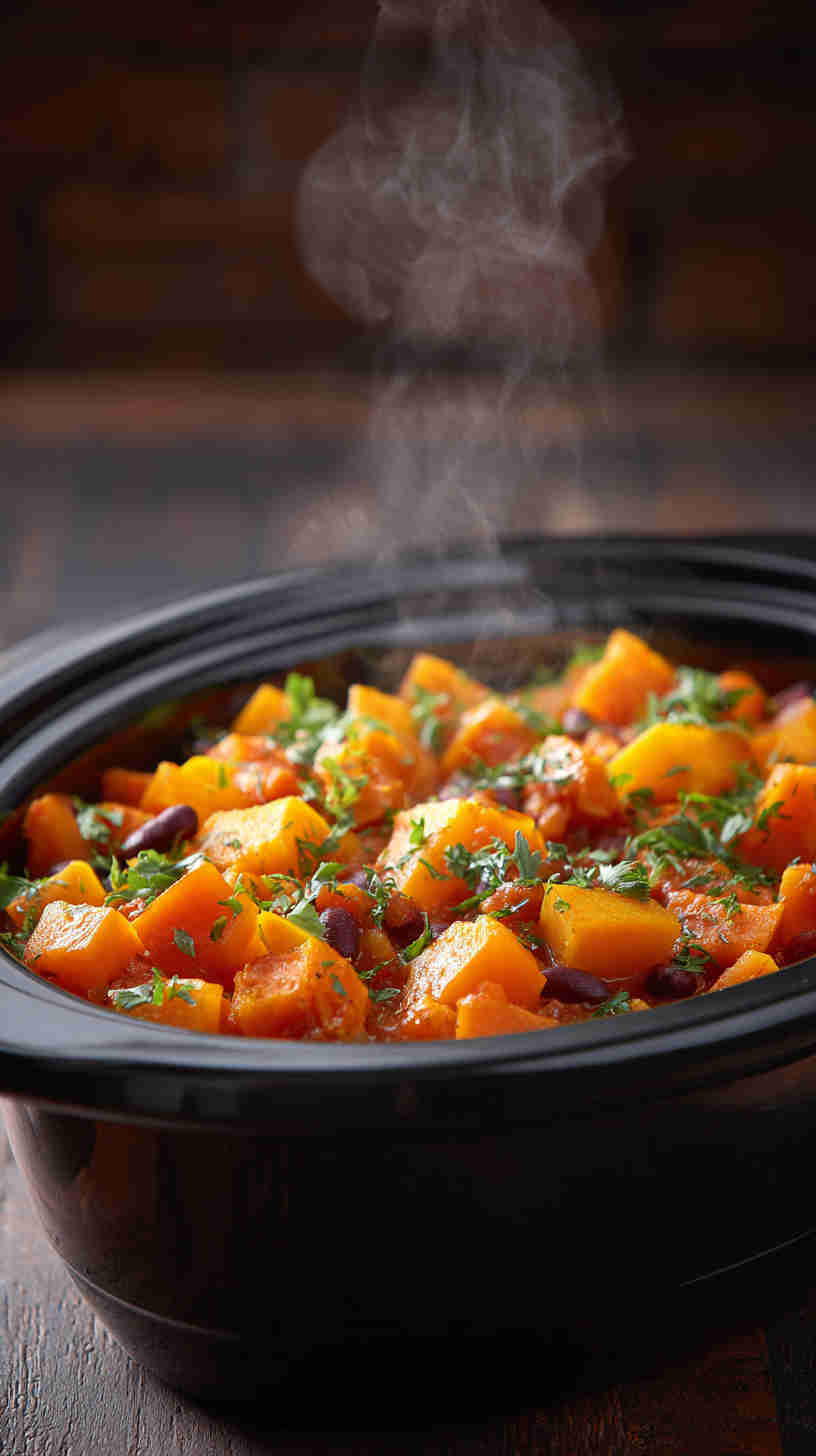 Slow Cooker Butternut Squash Black Bean Stew