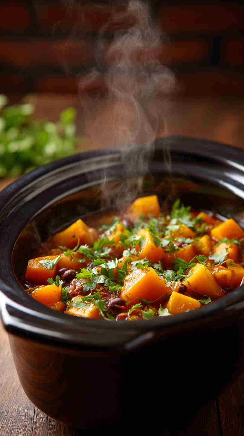 Slow Cooker Butternut Squash Black Bean Stew