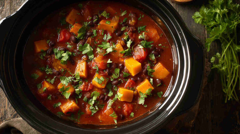 Slow Cooker Butternut Squash Black Bean Stew