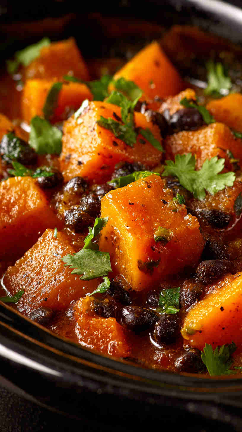 Slow Cooker Butternut Squash Black Bean Stew