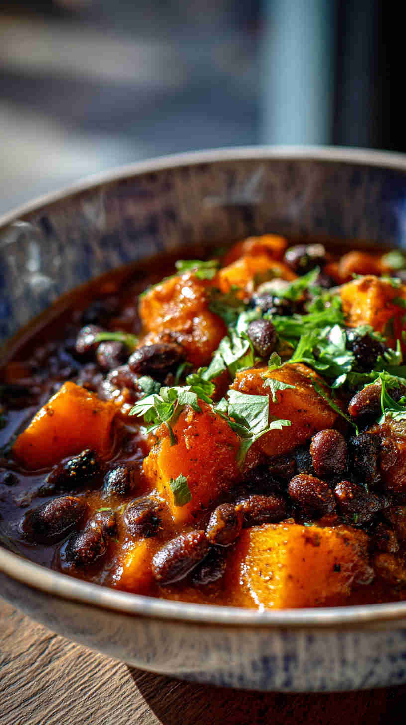 Slow Cooker Butternut Squash Black Bean Stew