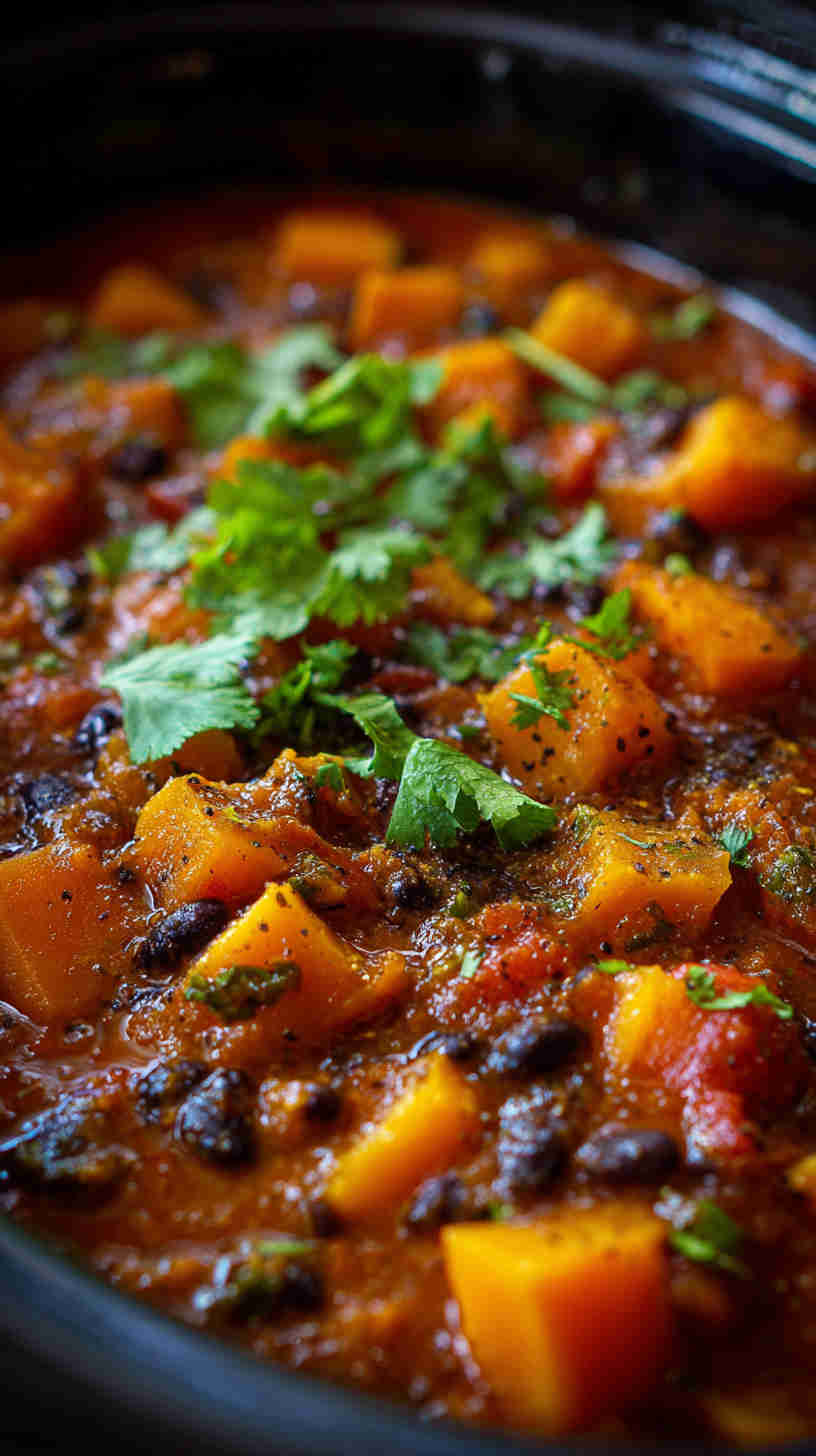 Slow Cooker Butternut Squash Black Bean Stew