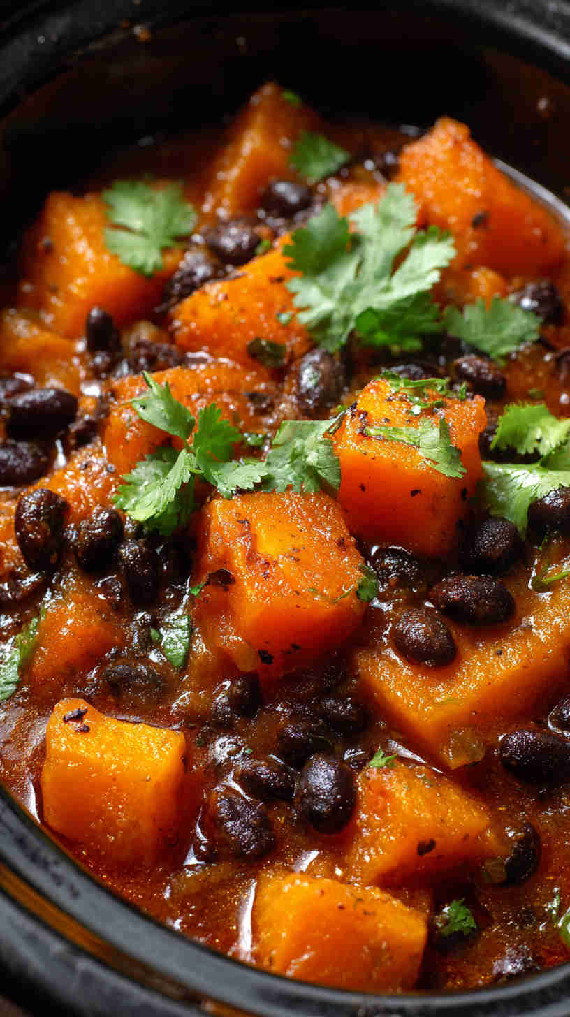 Slow Cooker Butternut Squash Black Bean Stew
