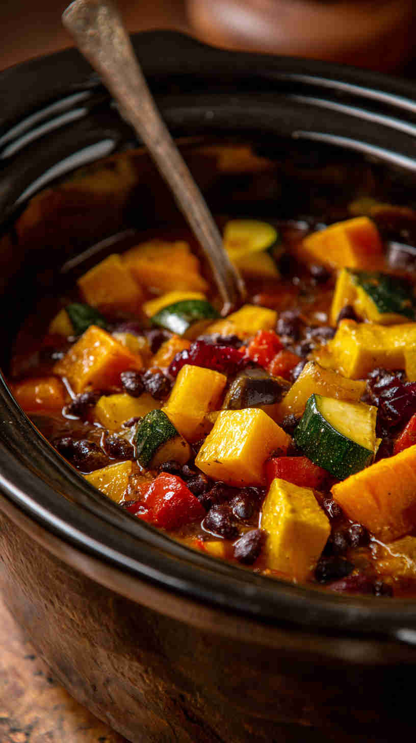 Slow Cooker Butternut Squash Black Bean Stew