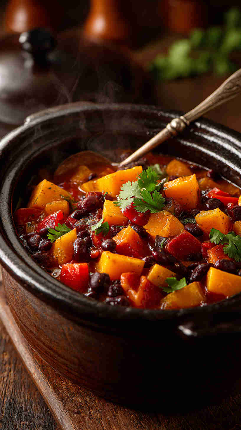 Slow Cooker Butternut Squash Black Bean Stew