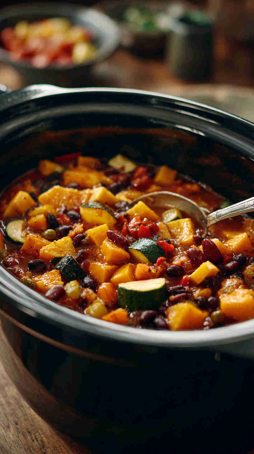 Slow Cooker Butternut Squash Black Bean Stew