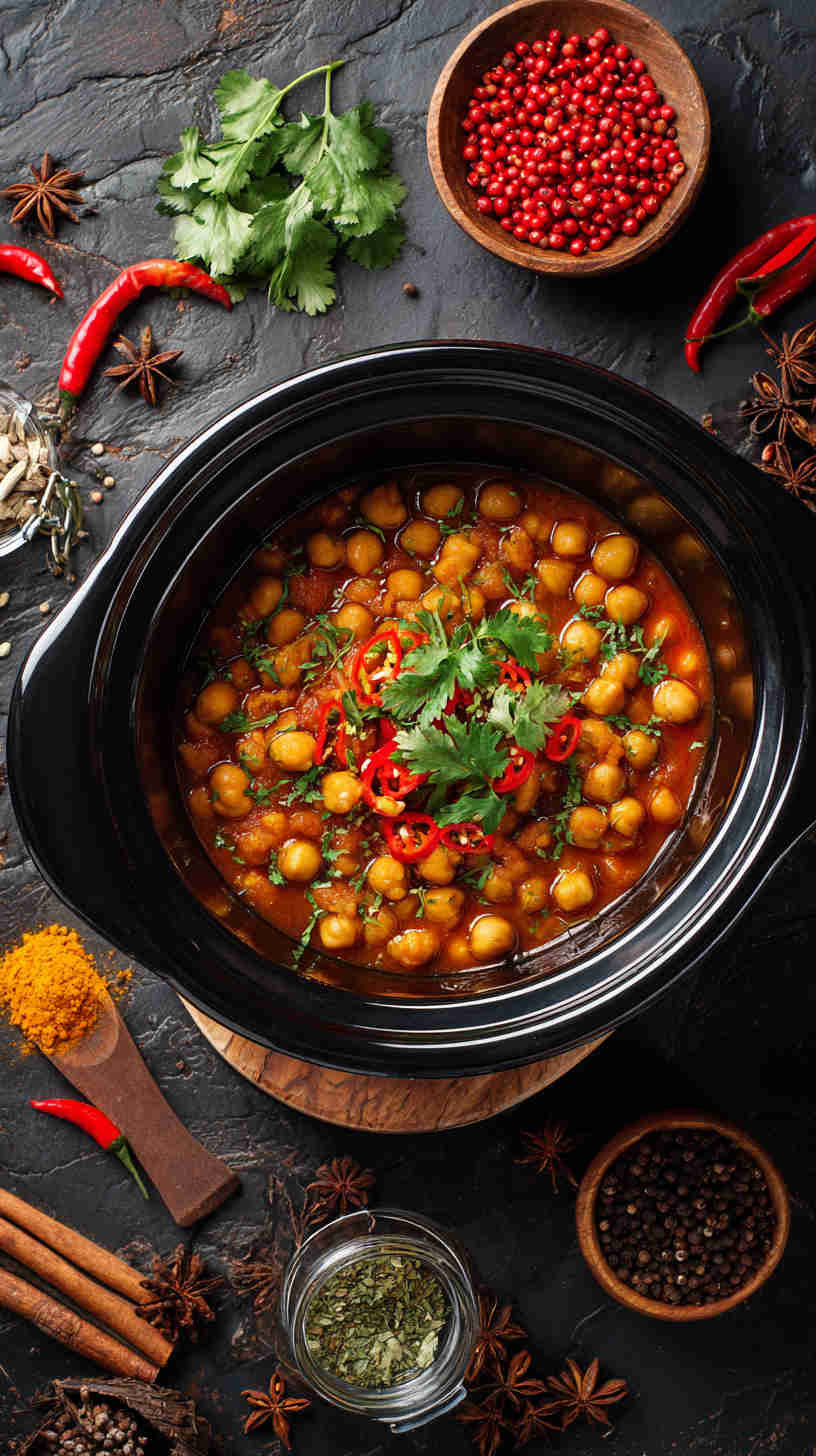 Slow Cooker Chana Masala (Chickpea Curry)