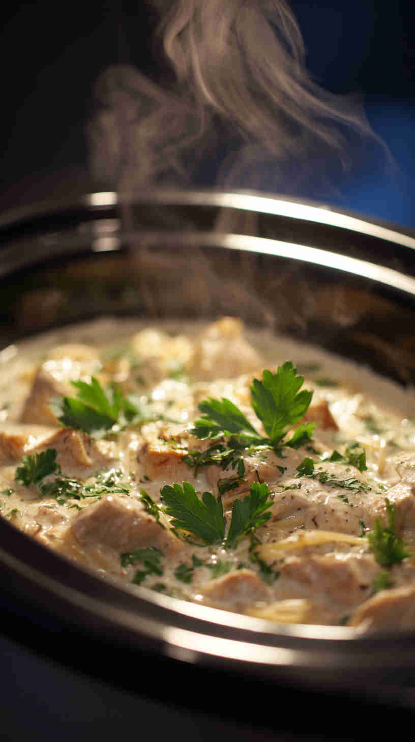Delicious Slow Cooker Chicken Alfredo Pasta