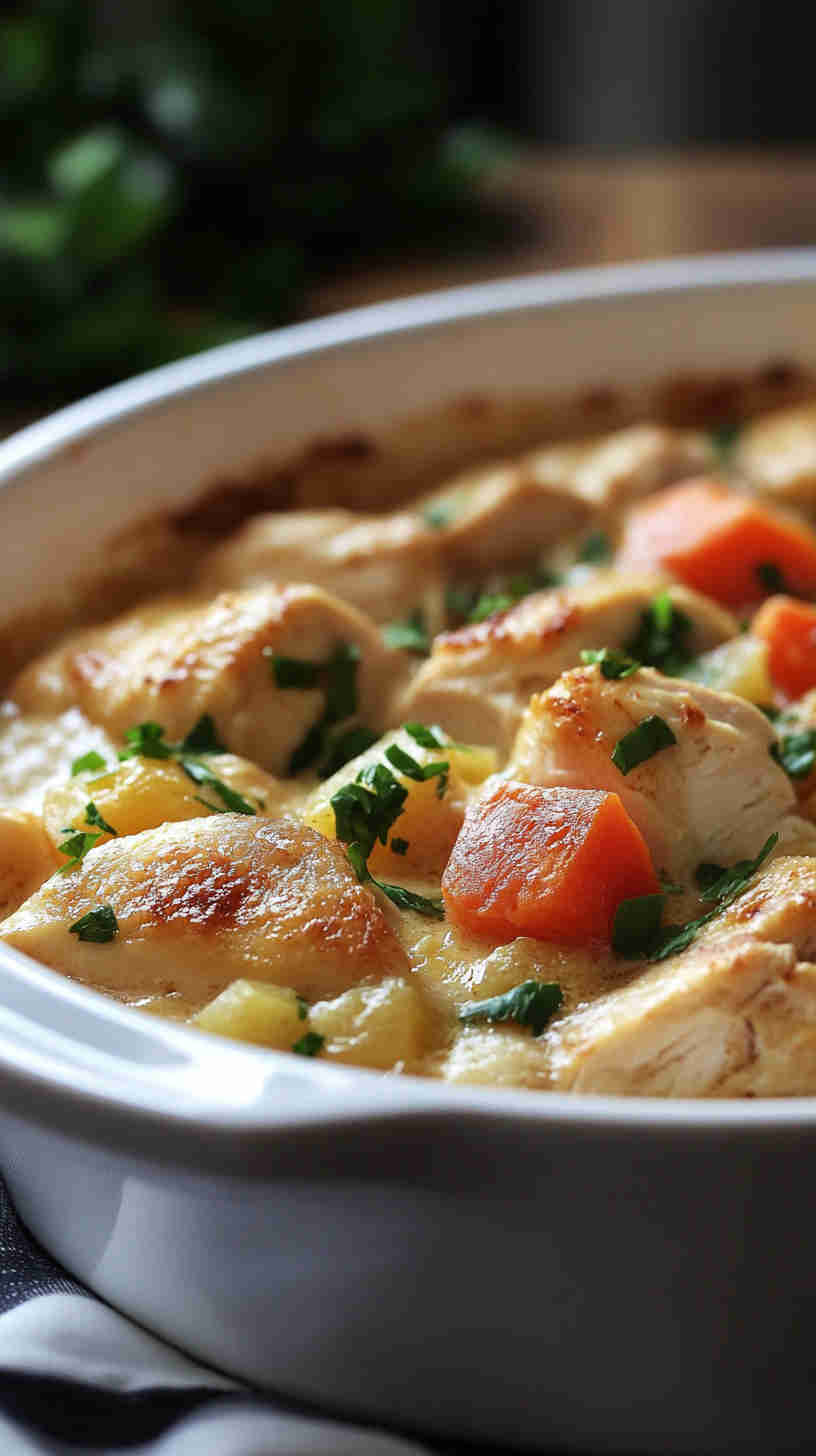 Slow Cooker Chicken Casserole with a Savory Twist