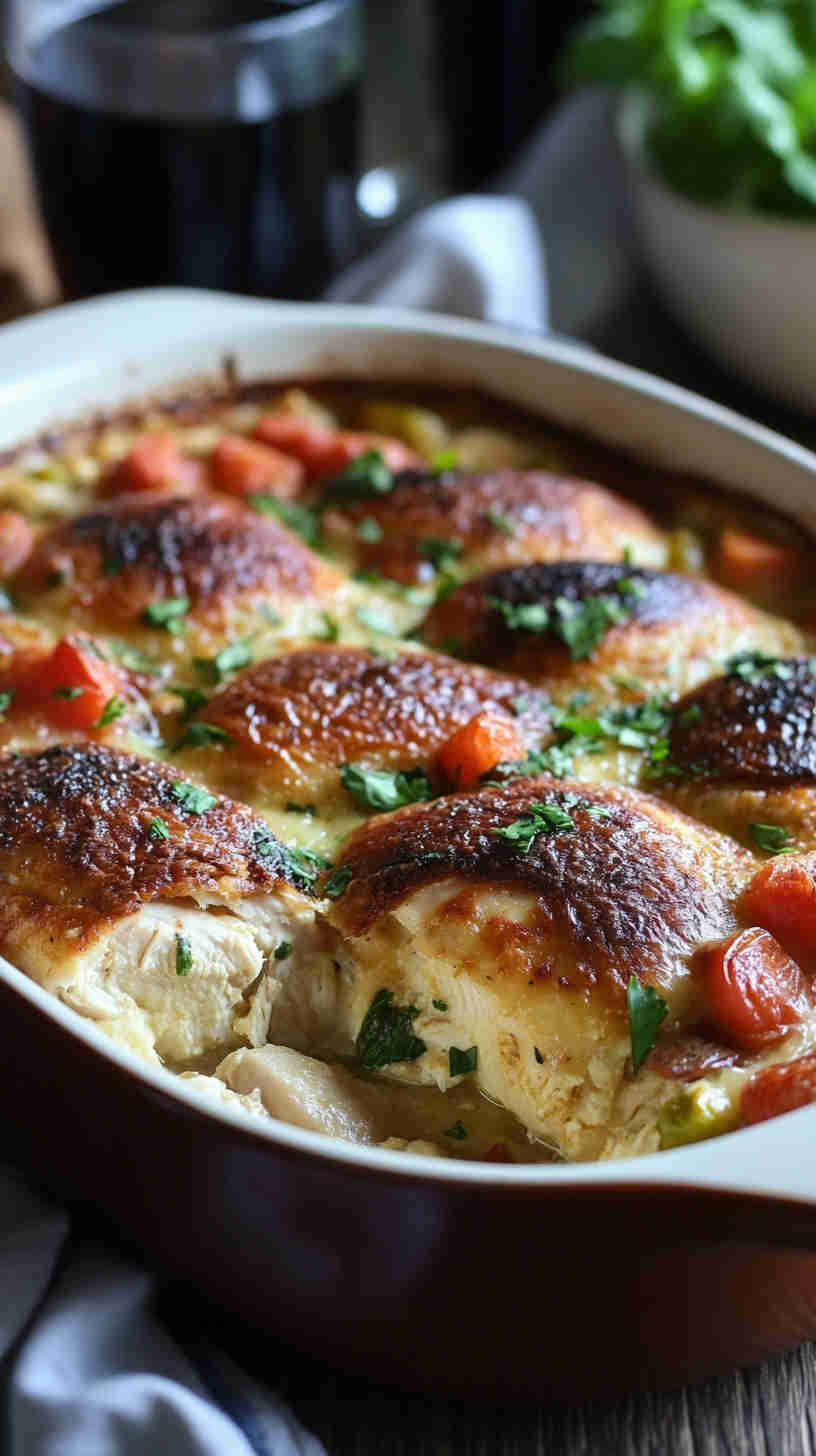 Slow Cooker Chicken Casserole with a Savory Twist