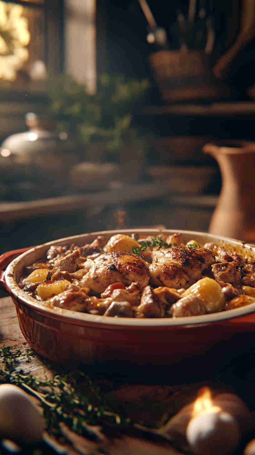 Slow Cooker Chicken Casserole with a Savory Twist