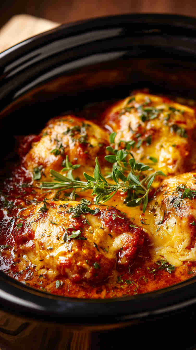 Slow Cooker Chicken Parmesan Casserole