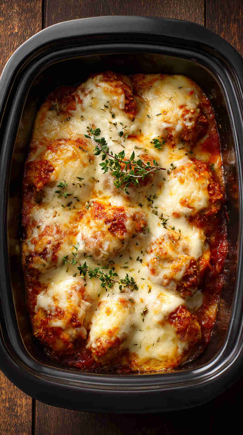 Slow Cooker Chicken Parmesan Casserole
