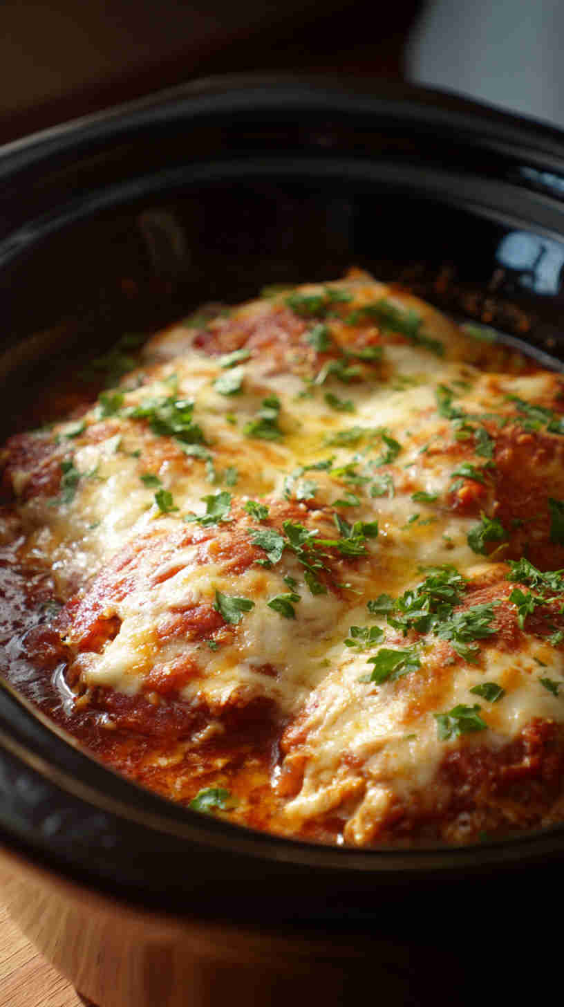 Slow Cooker Chicken Parmesan Casserole