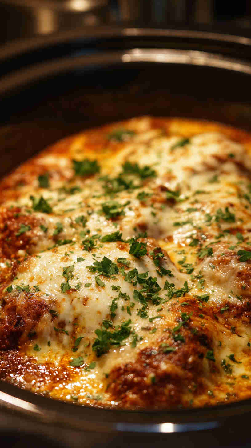 Slow Cooker Chicken Parmesan Casserole