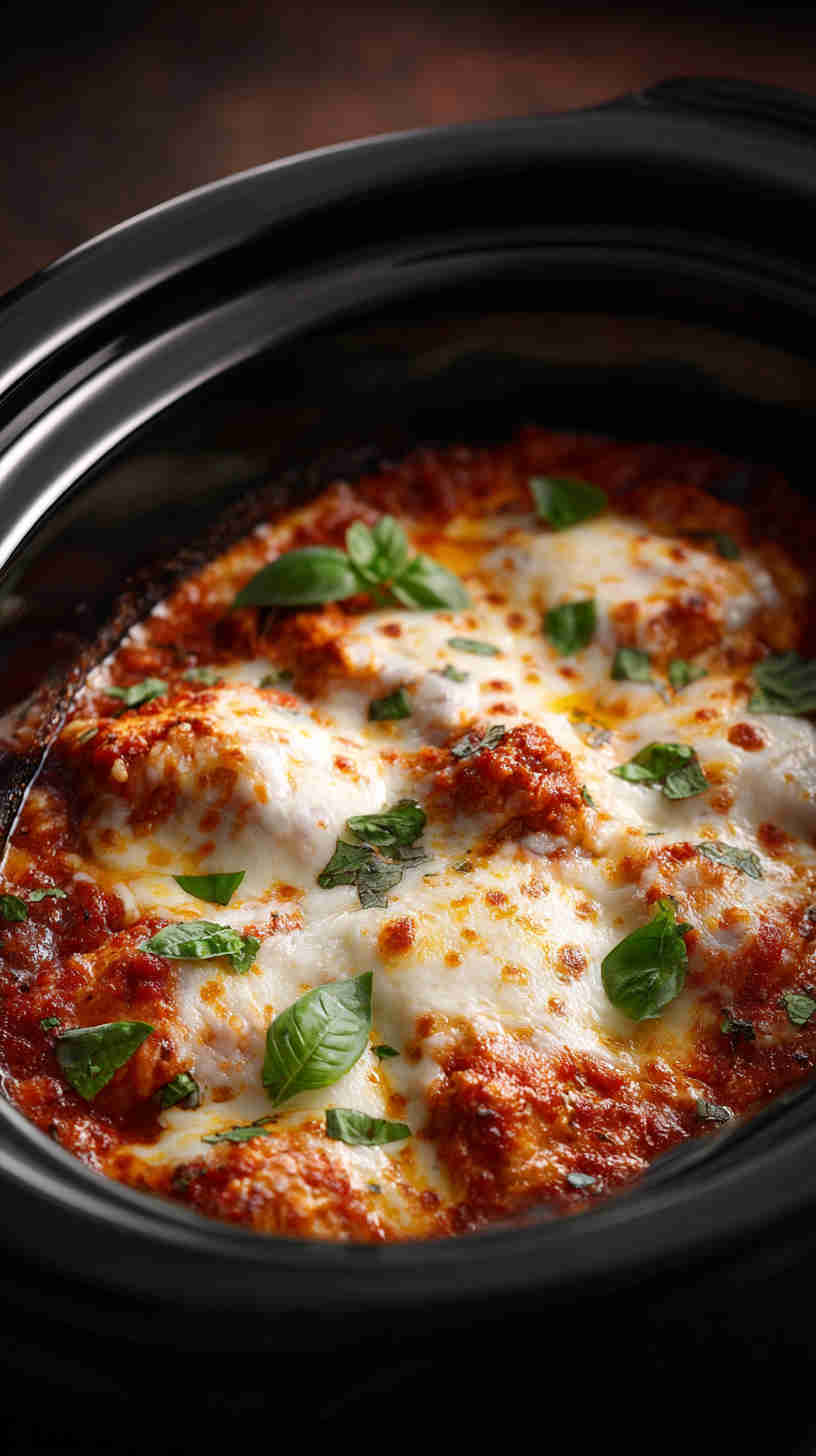 Slow Cooker Chicken Parmesan Casserole