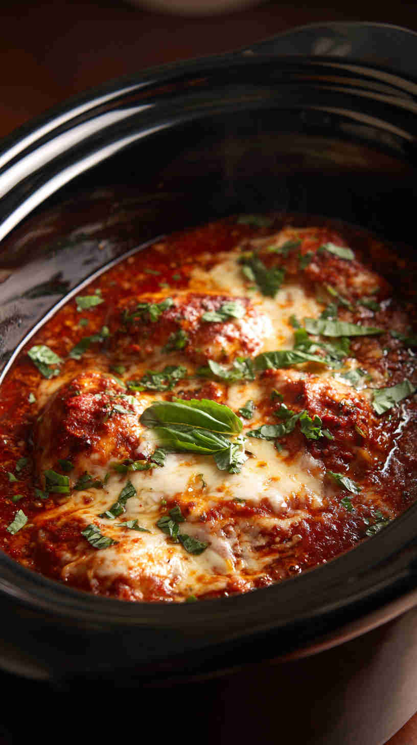Slow Cooker Chicken Parmesan Casserole