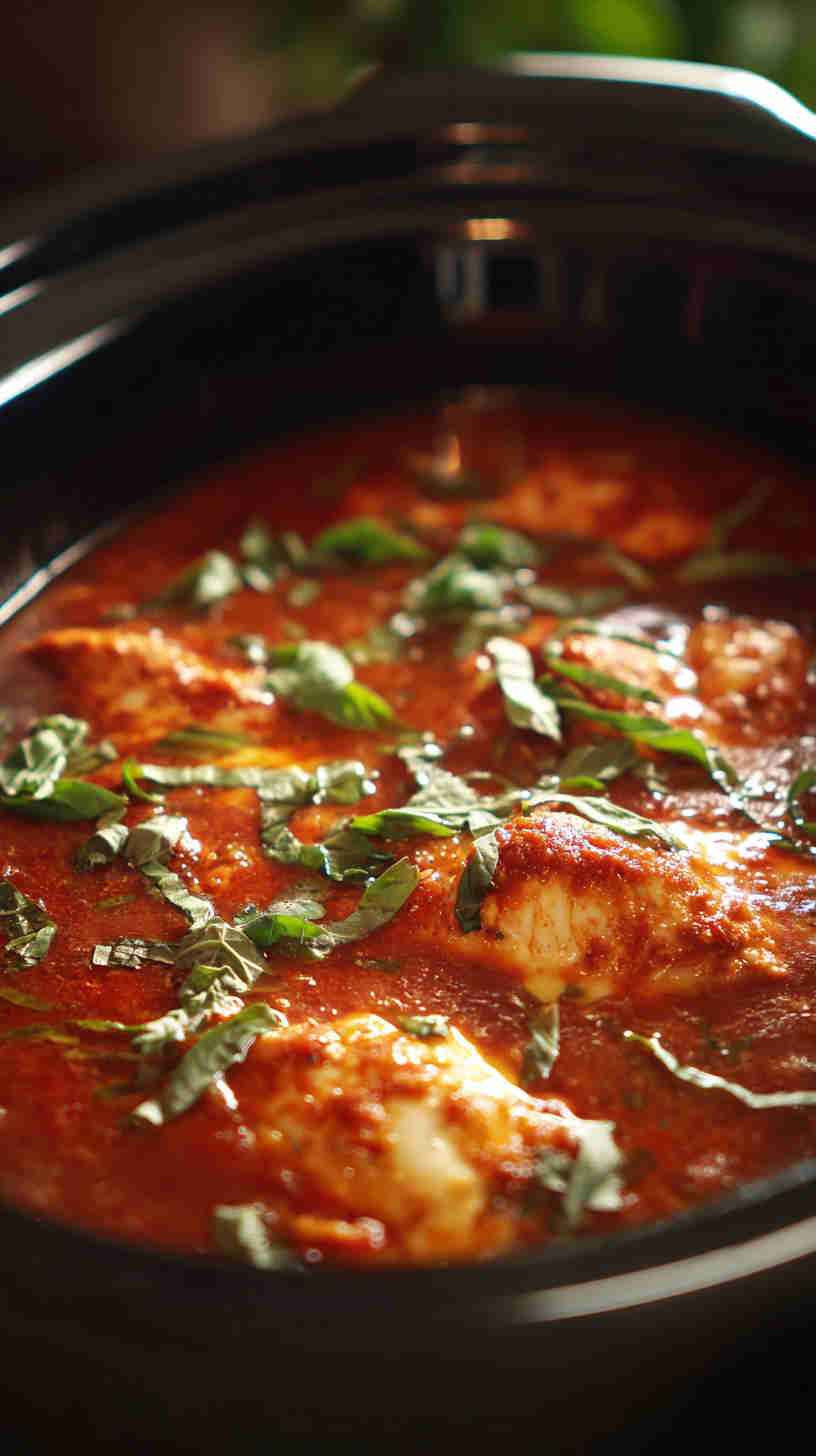 Slow Cooker Chicken Parmesan Casserole