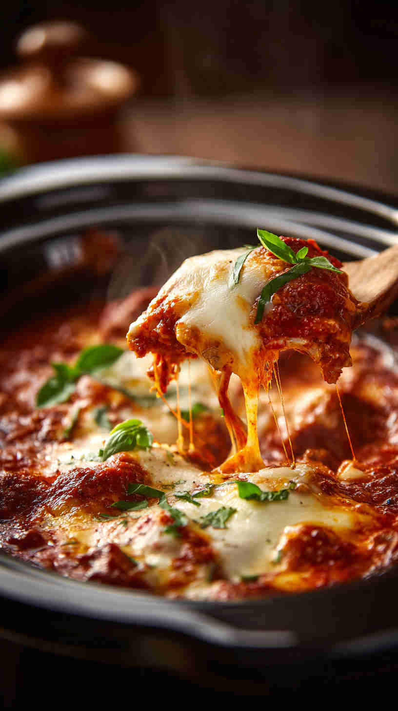 Slow Cooker Chicken Parmesan Casserole