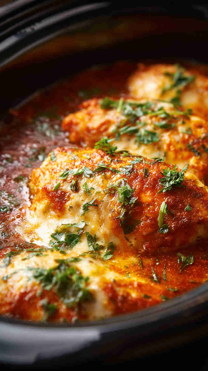 Slow Cooker Chicken Parmesan Casserole