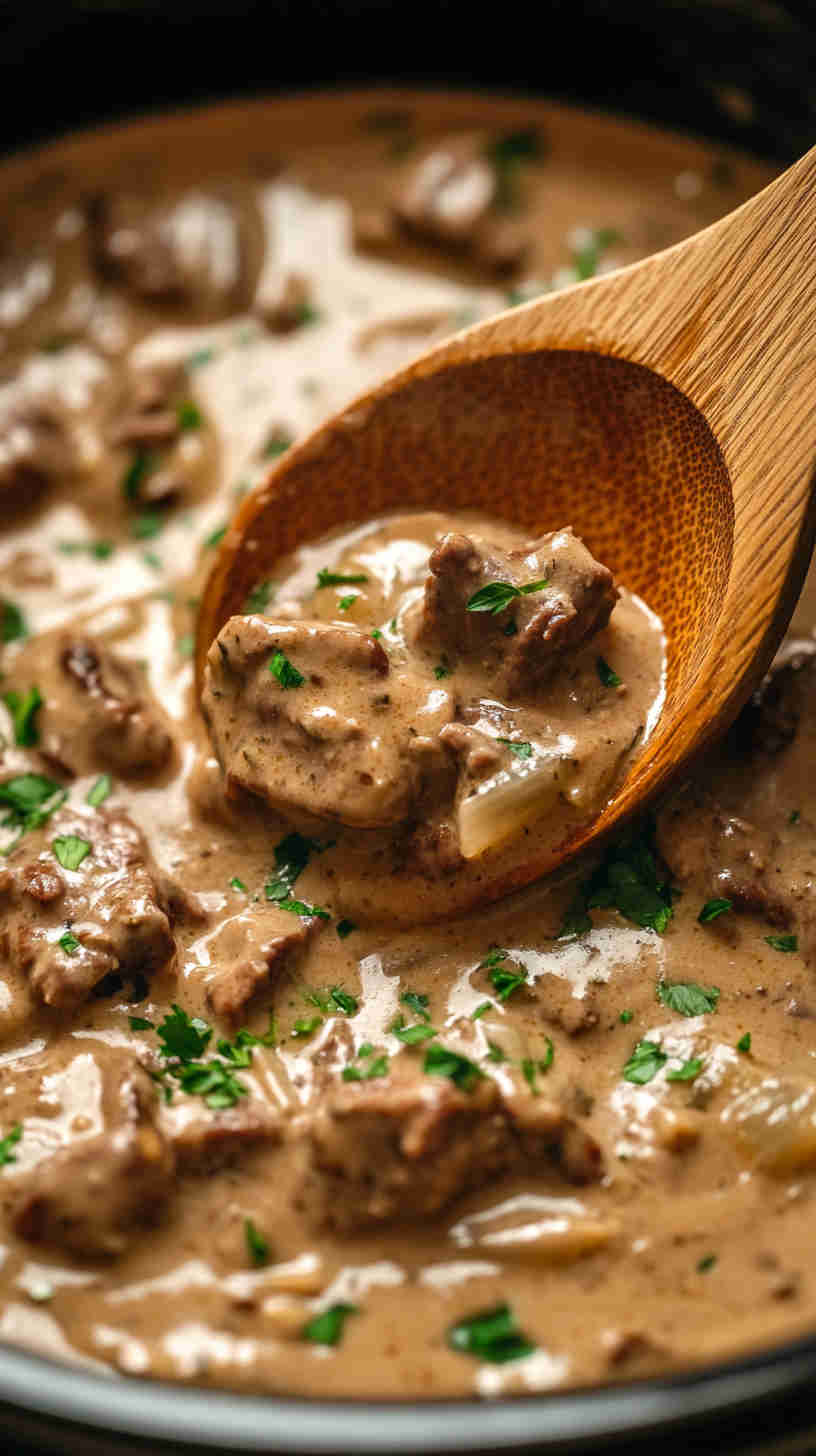 Slow Cooker Classic Beef Stroganoff
