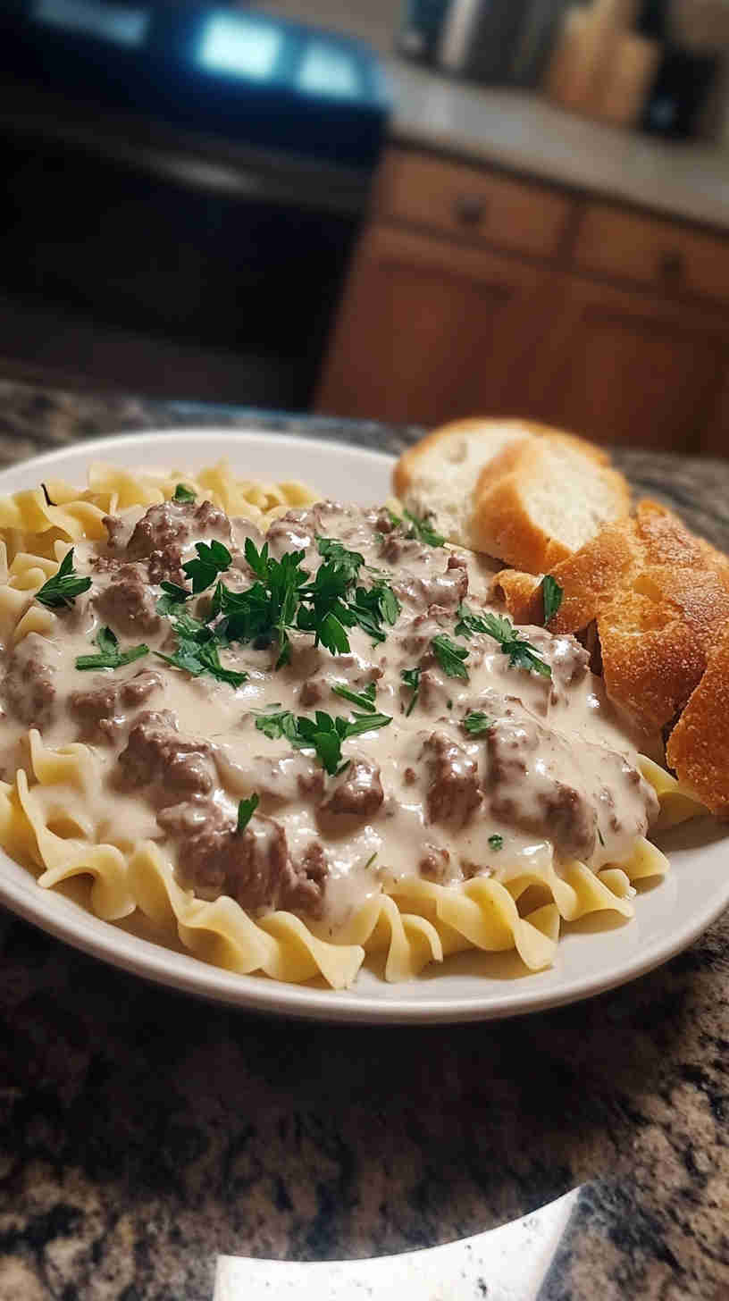 Slow Cooker Classic Beef Stroganoff