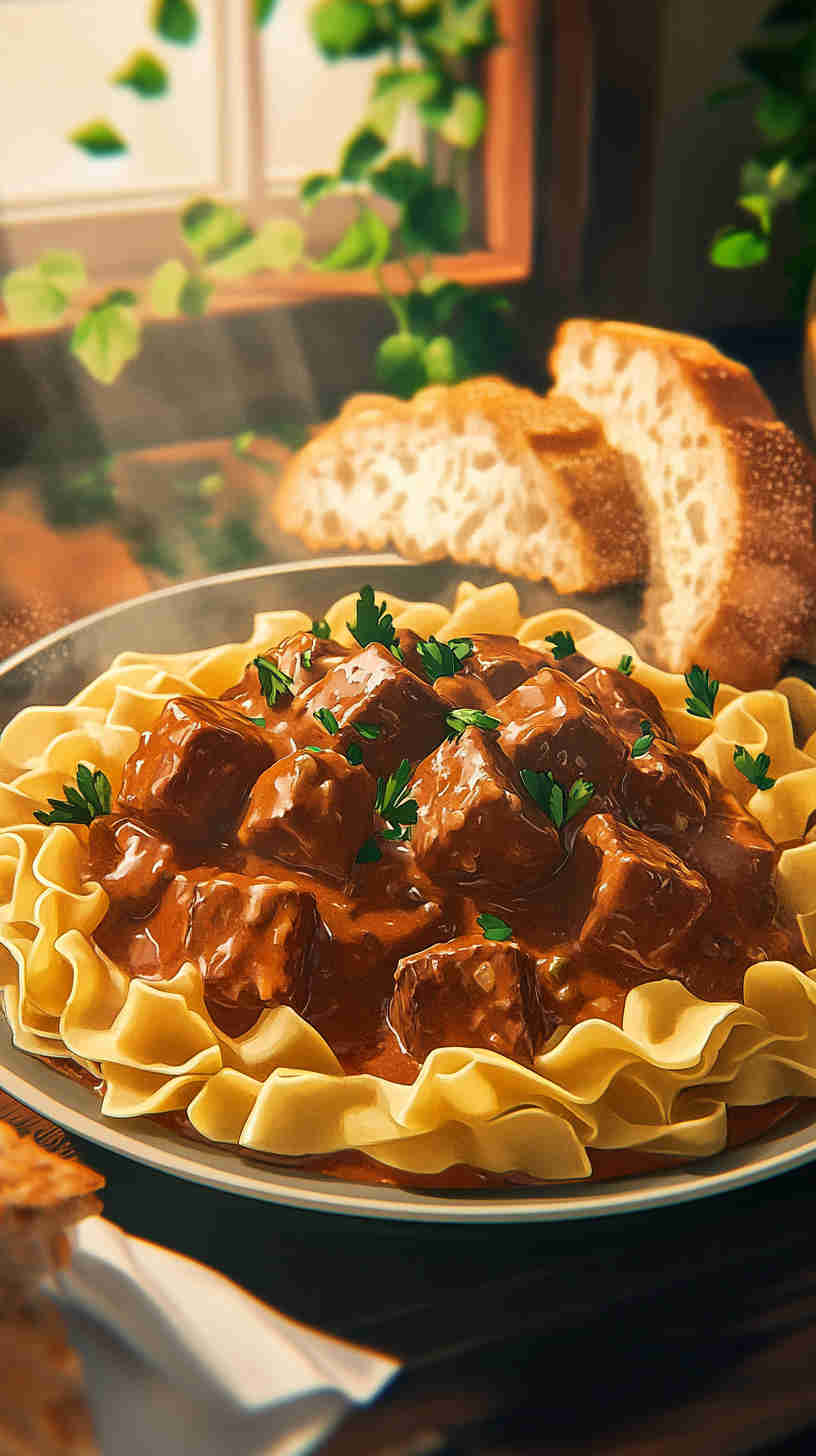 Slow Cooker Classic Beef Stroganoff