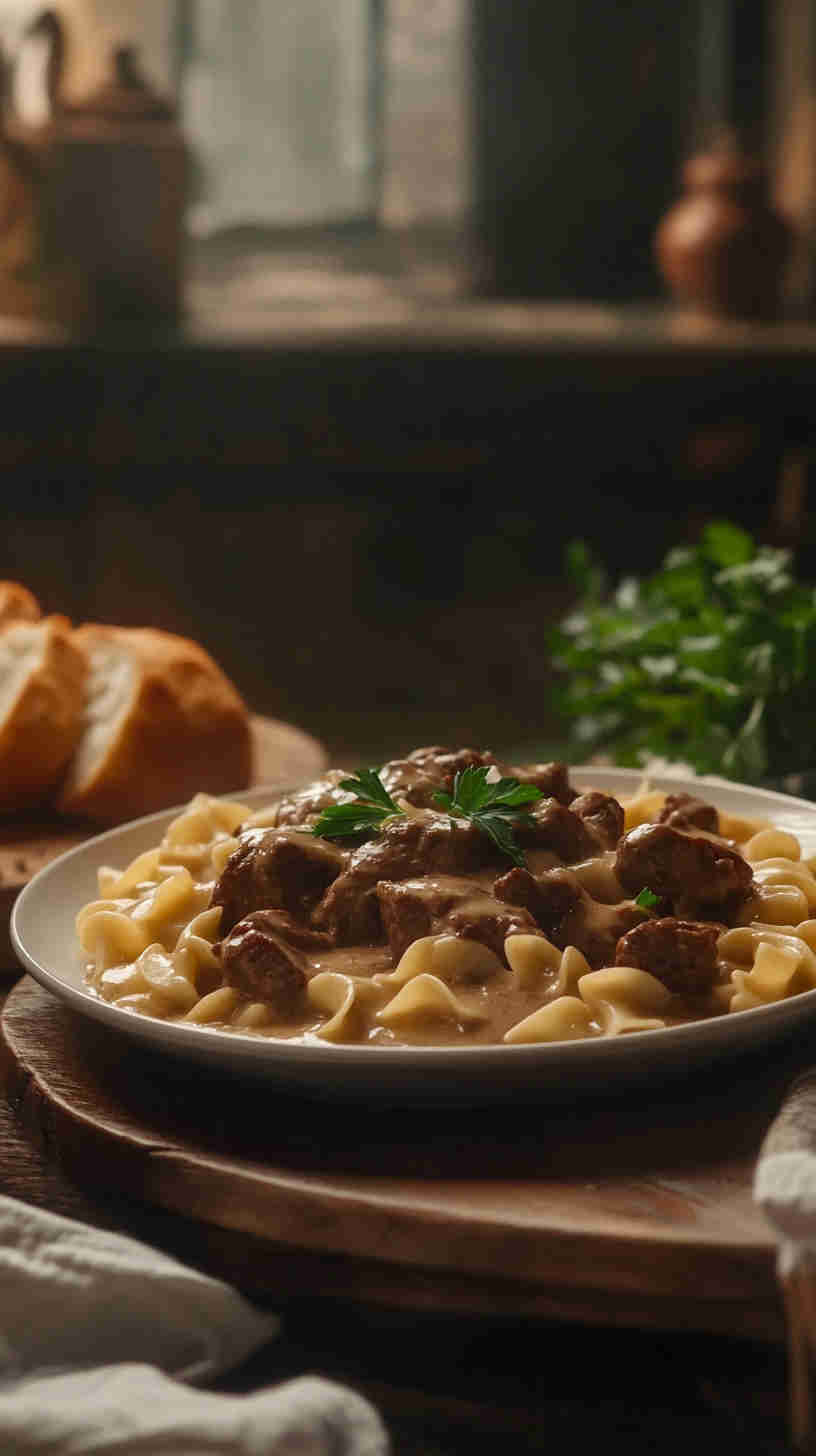 Slow Cooker Classic Beef Stroganoff