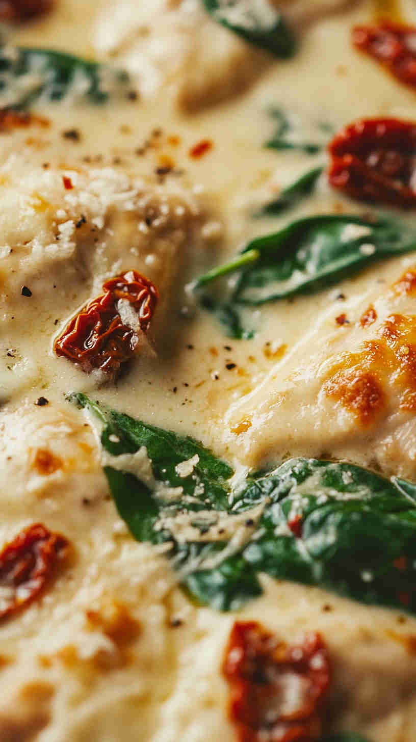 Slow Cooker Creamy Spinach and Sun-Dried Tomato Chicken