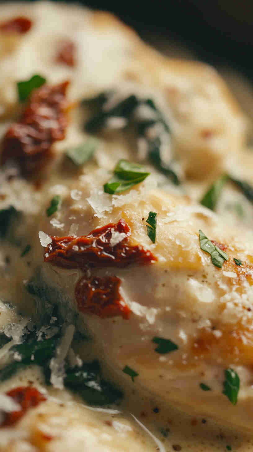 Slow Cooker Creamy Spinach and Sun-Dried Tomato Chicken