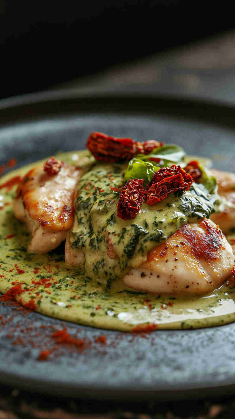 Slow Cooker Creamy Spinach and Sun-Dried Tomato Chicken