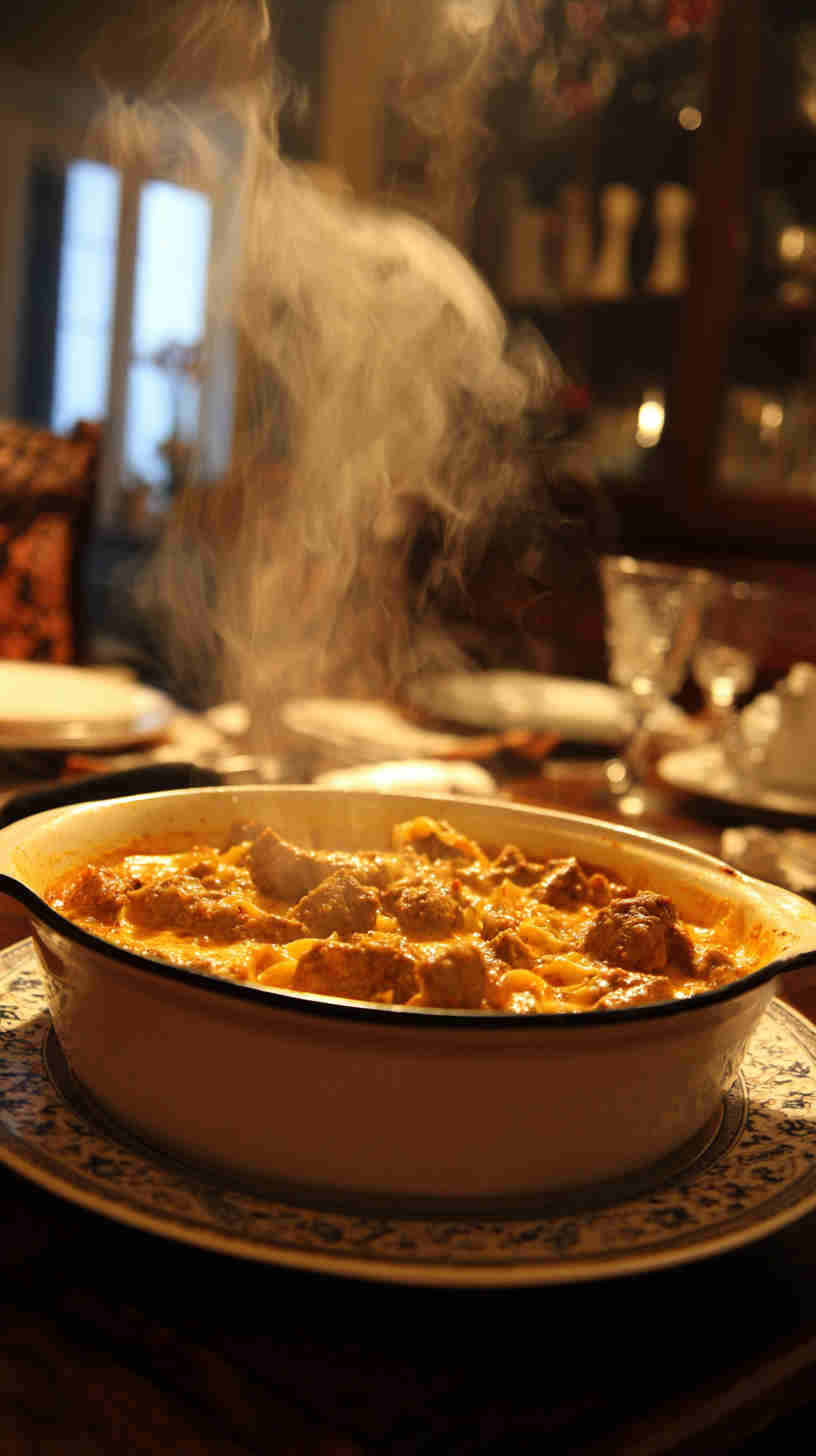 Slow Cooker Crockpot Beef Stroganoff Casserole