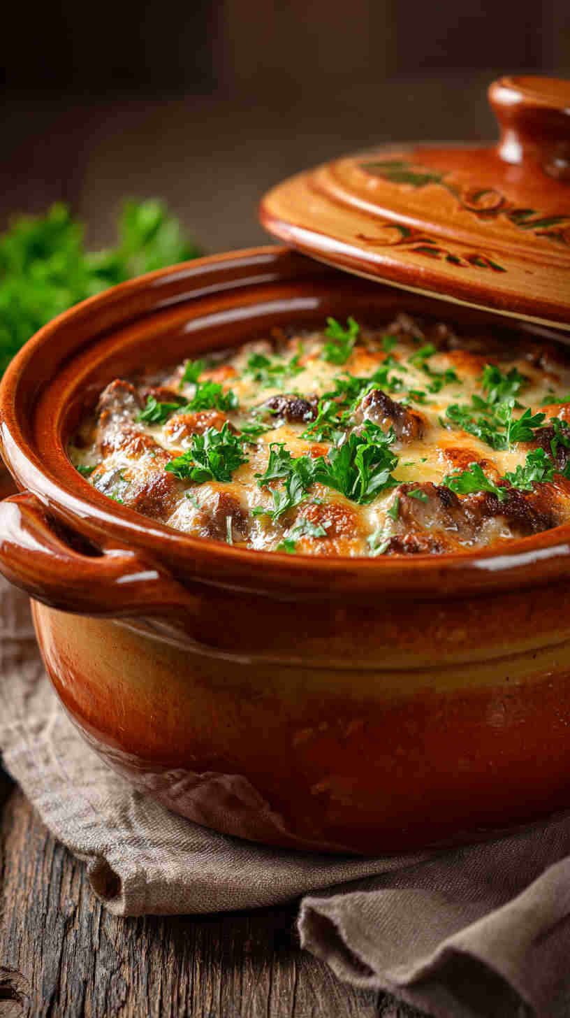 Slow Cooker Crockpot Beef Stroganoff Casserole