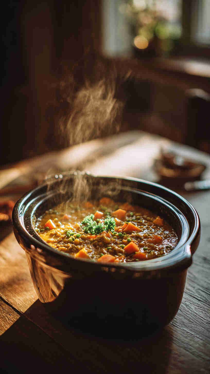 Slow Cooker Curried Vegetable Lentil Stew